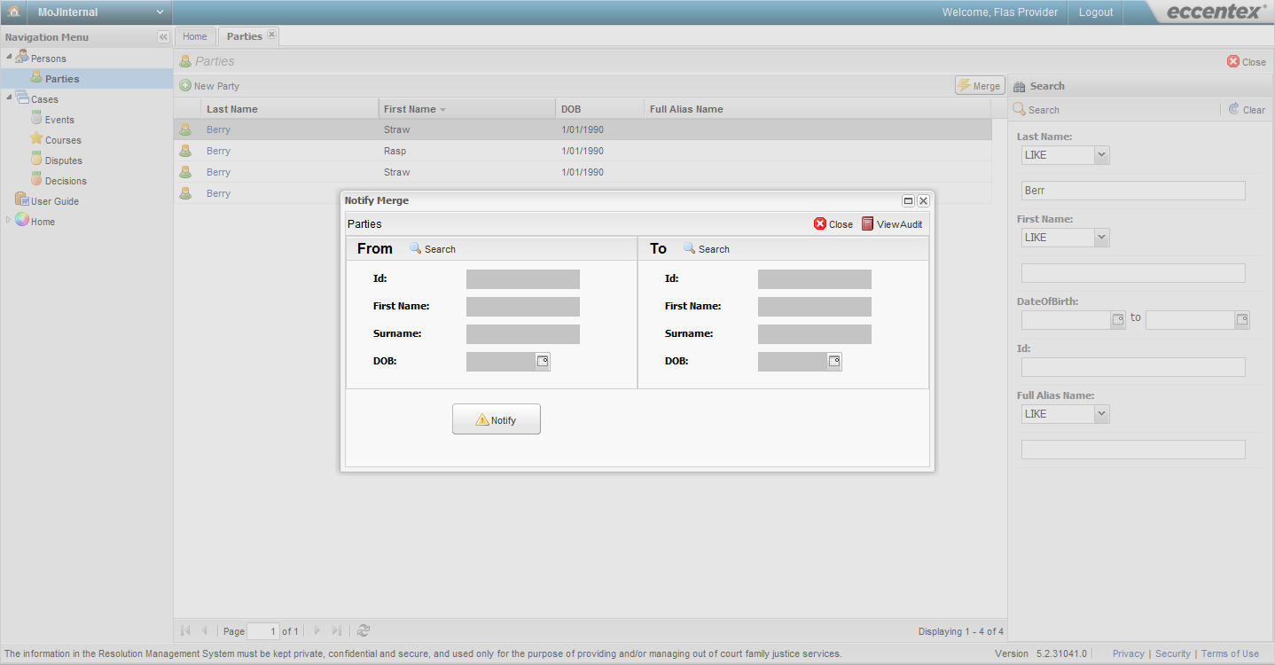 Screenshot of RMS