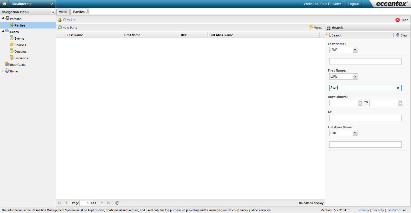 Screenshot of RMS