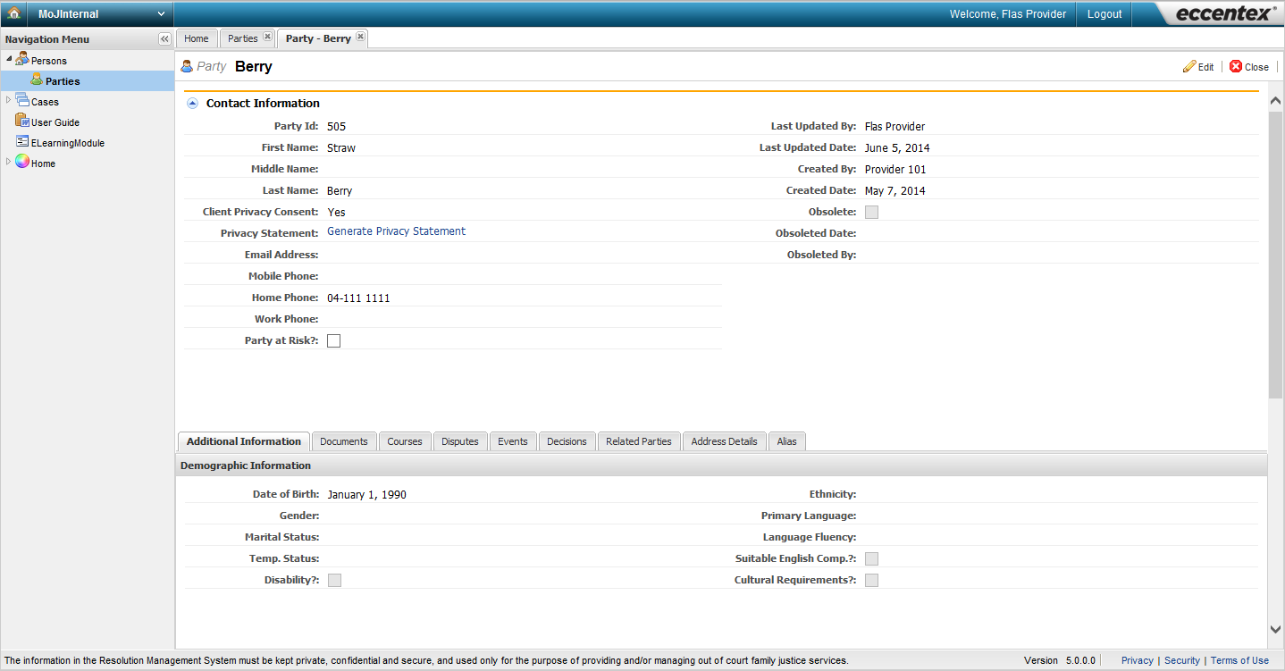 Screenshot of RMS